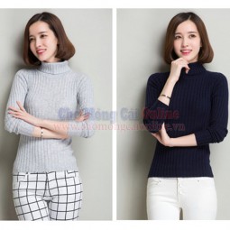 Áo len trơn, cổ gập dành cho nữ.