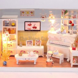 Mô hình nhà DIY - Phòng trà xinh xắn