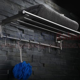 Giá treo khăn tắm có móc cao cấp SUS304 DGD025