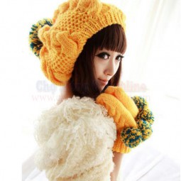 Bộ đôi mũ găng tay len bện thừng