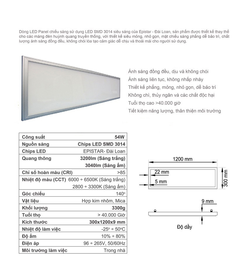 den led panel 54W 30x120 2