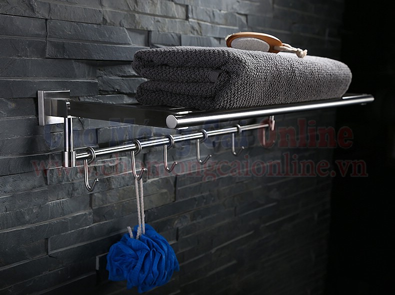 Giá treo khăn tắm có móc cao cấp SUS304 DGD025 (2)