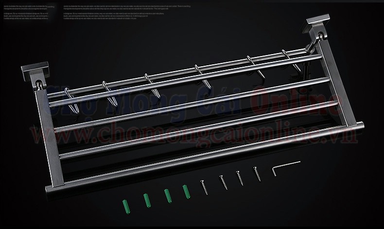 Giá treo khăn tắm có móc cao cấp SUS304 DGD025
